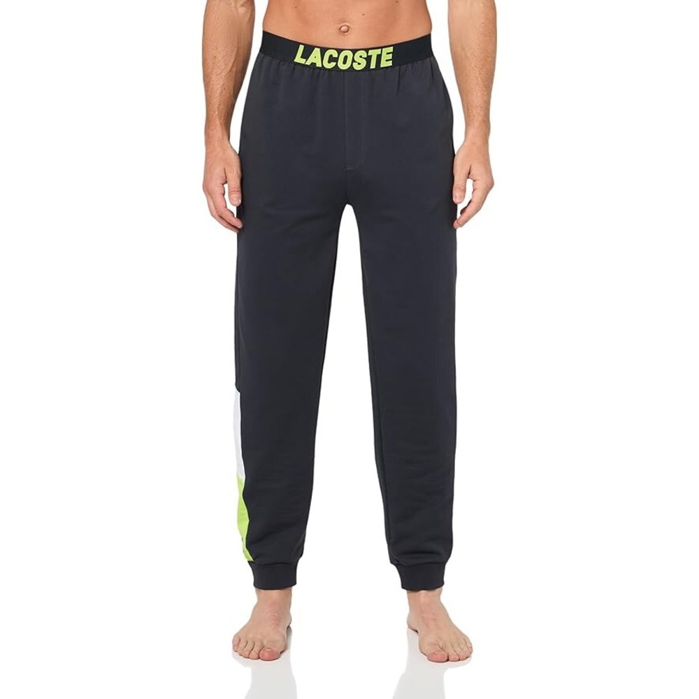 Lacoste Joggers Mens Navy Blue Colorblock Logo Lounge Sweatpants S-M